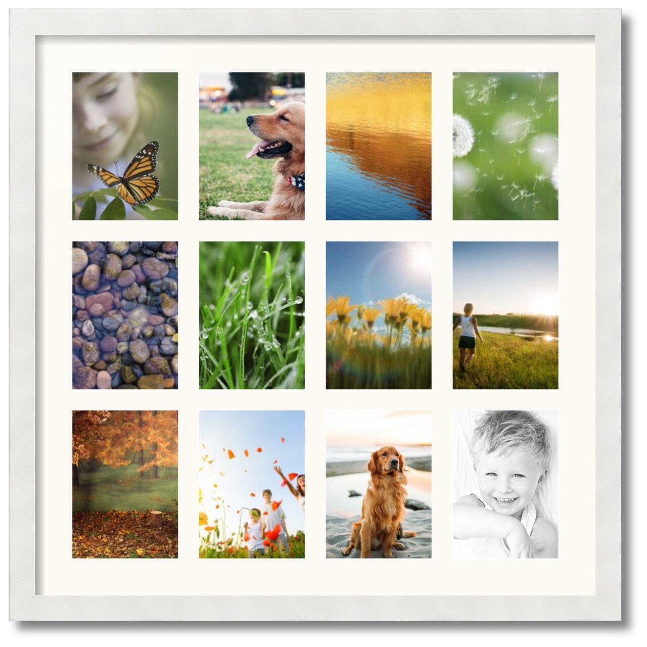 ArtToFrames Collage Photo Picture Frame with 12 - 5x7 inch Openings, Framed in White with Over 62 Mat Color Options and Plexi Glass (CSM-3966-229)